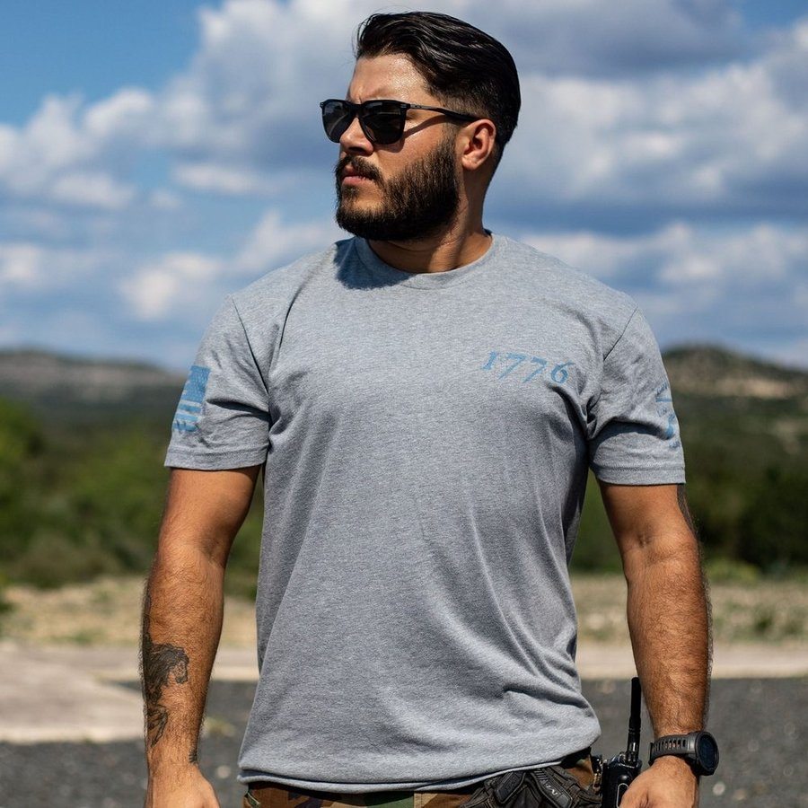 Grunt Style 1776 Flag T-Shirt - Dark Heather Gray T-Shirt