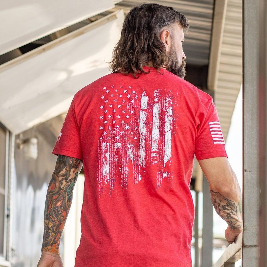 Grunt Style 1776 Flag T-Shirt - Red T-Shirt