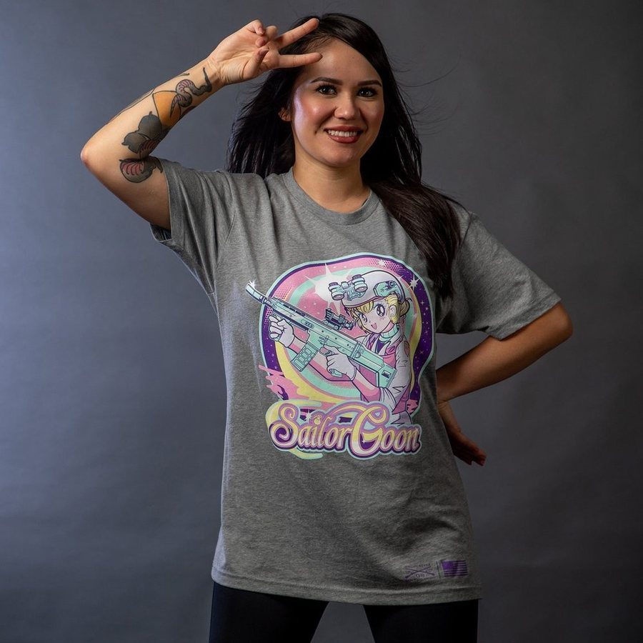 Grunt Style Women's Sailor Goon Boyfriend Fit T-Shirt - Dark Heather Gray T-Shirt