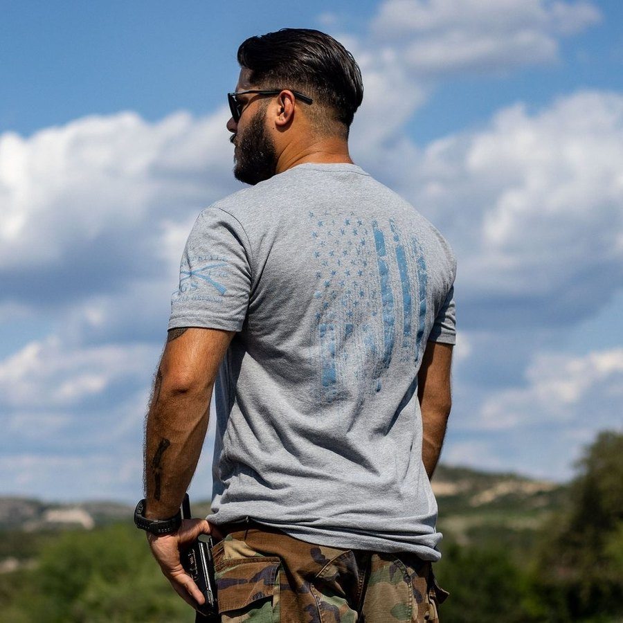 Grunt Style 1776 Flag T-Shirt - Dark Heather Gray T-Shirt