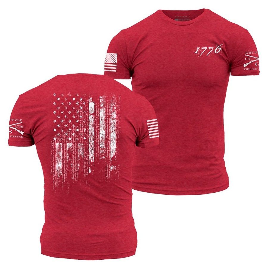 Grunt Style 1776 Flag T-Shirt - Red T-Shirt