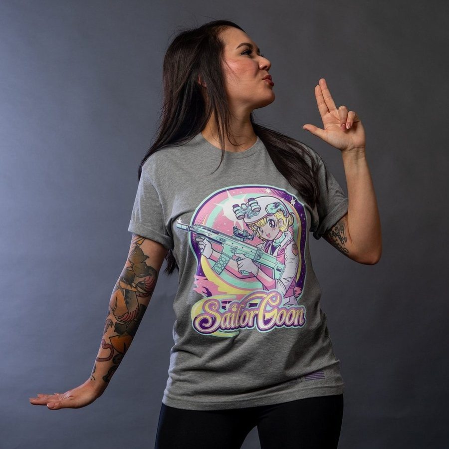 Grunt Style Women's Sailor Goon Boyfriend Fit T-Shirt - Dark Heather Gray T-Shirt