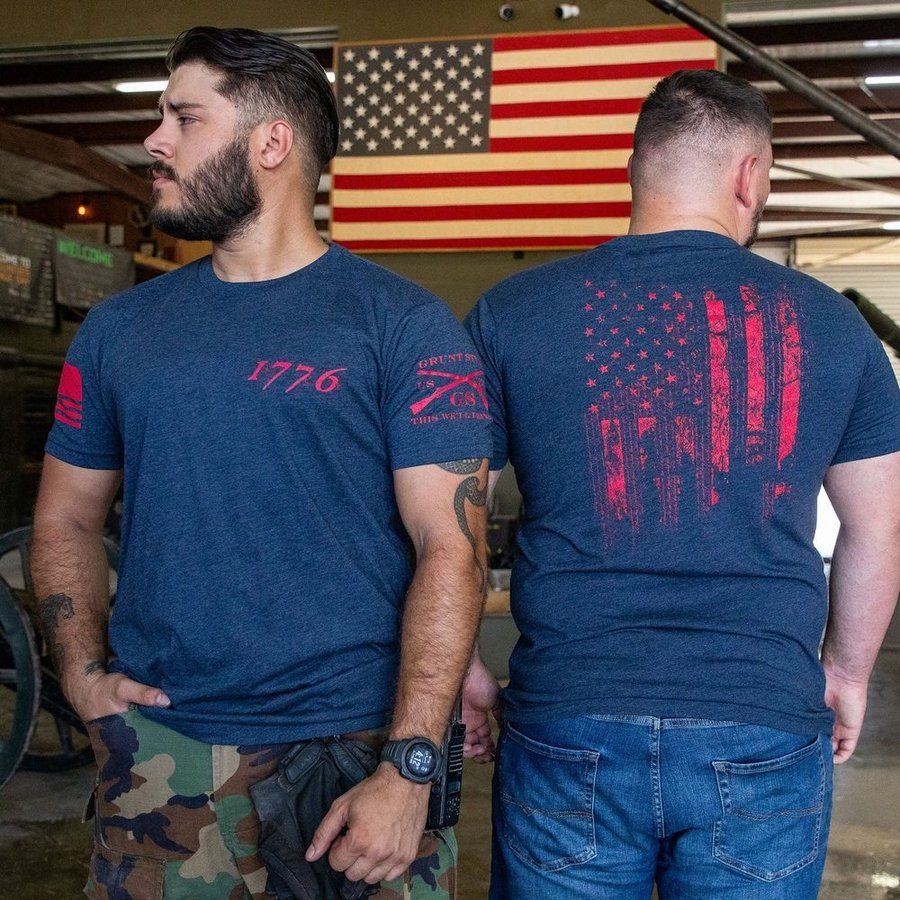 Grunt Style 1776 Flag T-Shirt - Midnight Navy T-Shirt