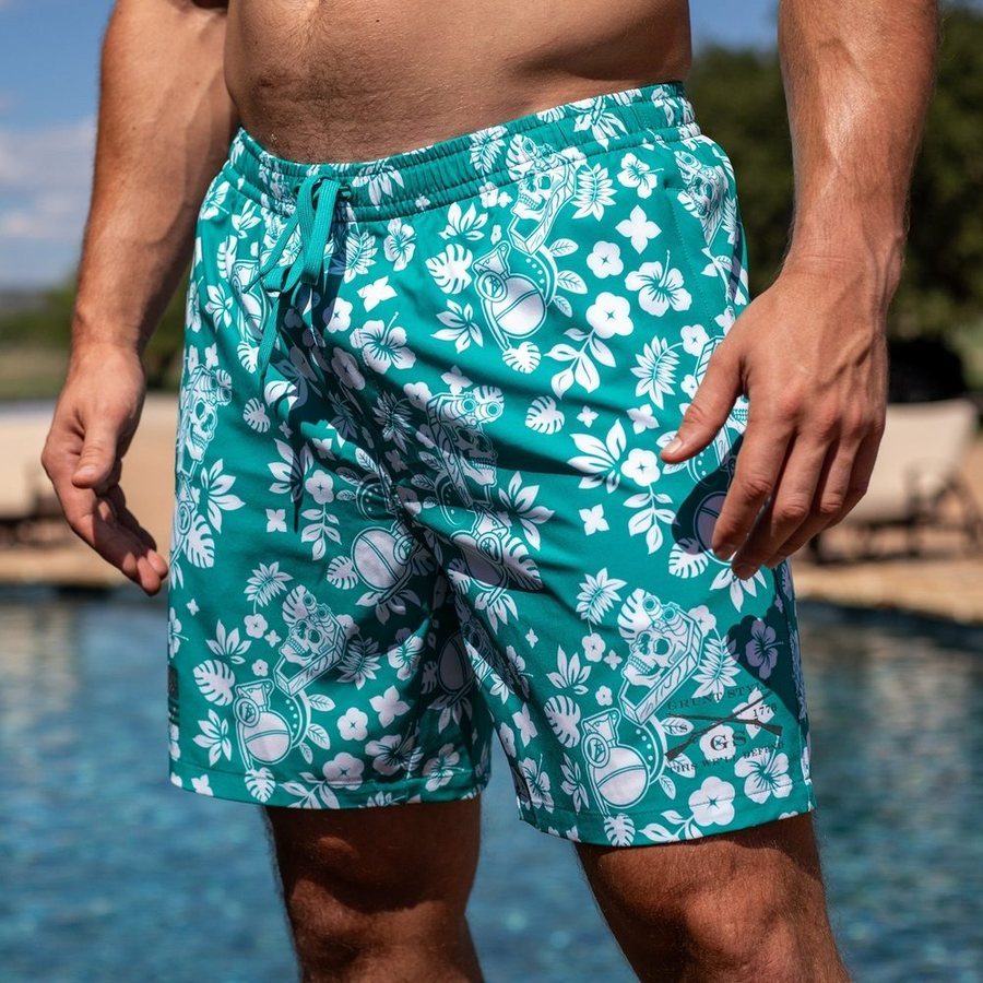 Grunt Style Grunt Trunks Tropical Death - Aqua bottoms