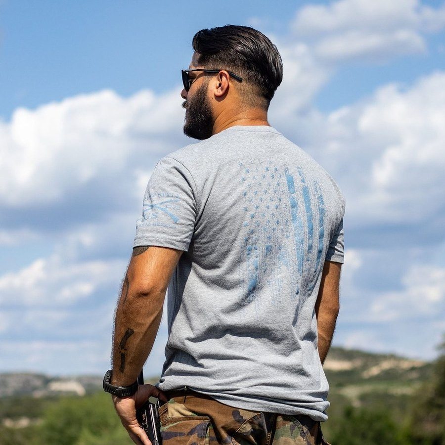 Grunt Style 1776 Flag T-Shirt - Dark Heather Gray T-Shirt