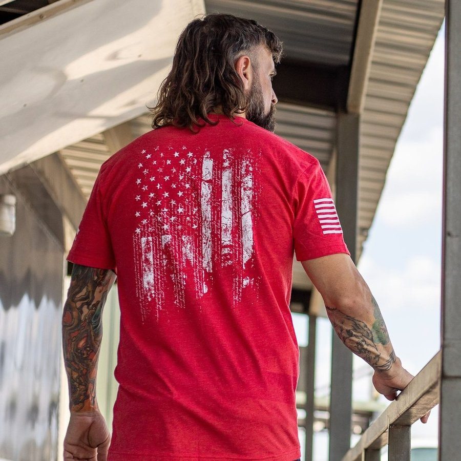 Grunt Style 1776 Flag T-Shirt - Red T-Shirt