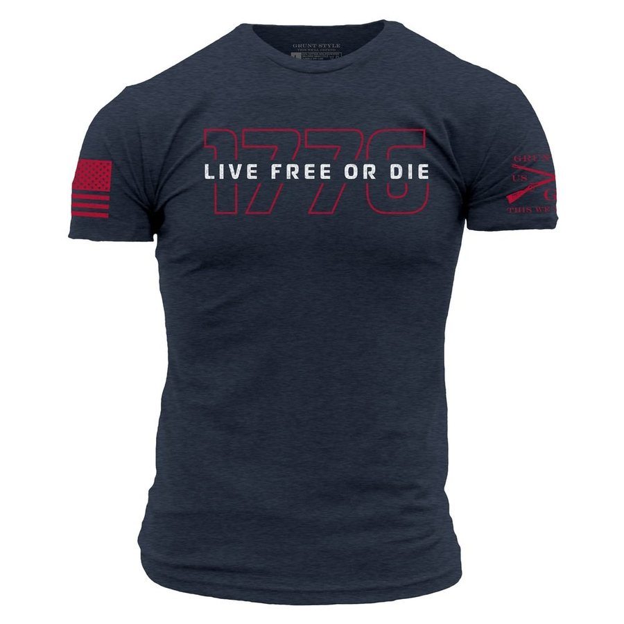 Grunt Style Live Free Or Die '76 T-Shirt - Midnight Navy T-Shirt