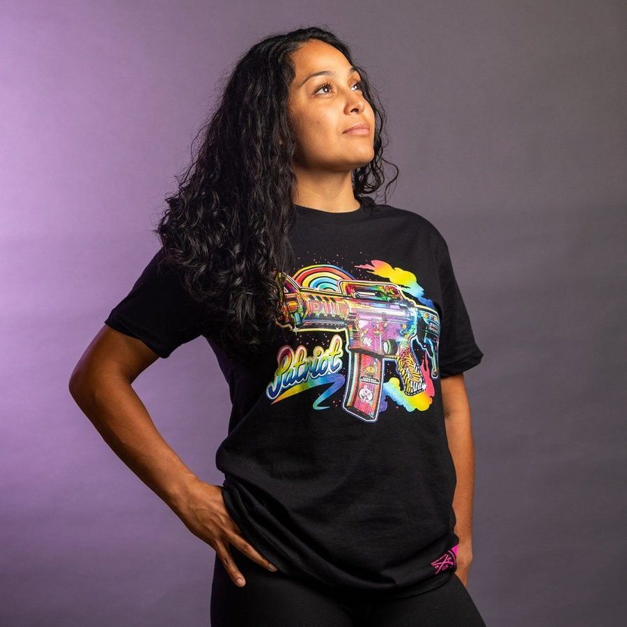 Grunt Style Women's Frankly Patriotic Boyfriend Fit T-Shirt - Black T-Shirt