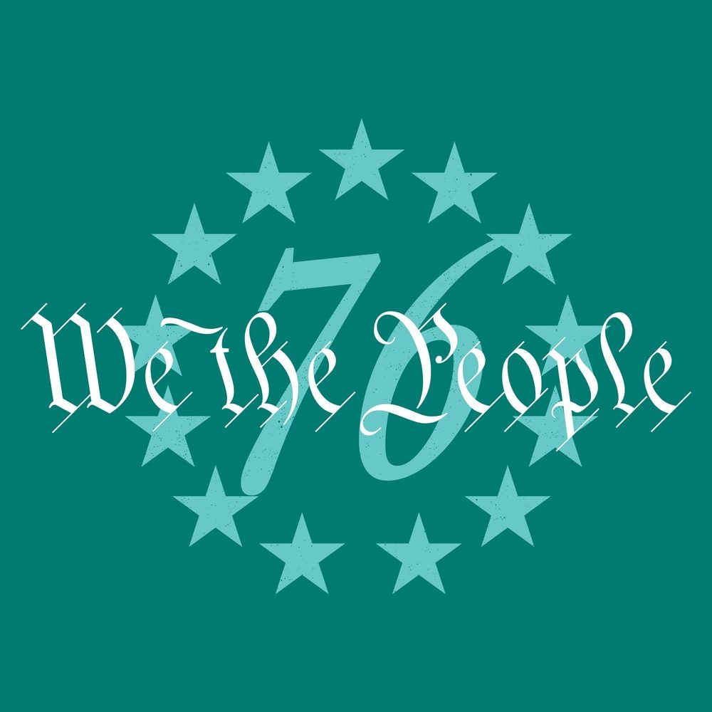 76 We The People Pocket Tee - Heather Aqua
